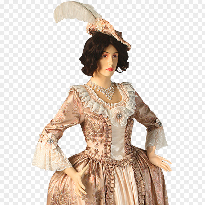 Marie Antoinette Renaissance Gown Hat Fashion Clothing PNG