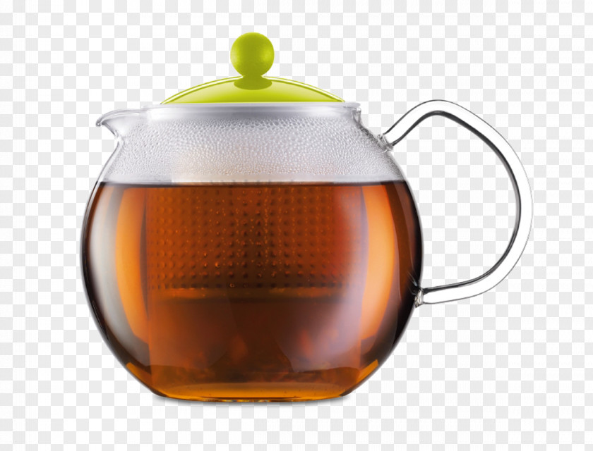 Assam Tea Teapot With Strainer 1L, Black Coffee PNG