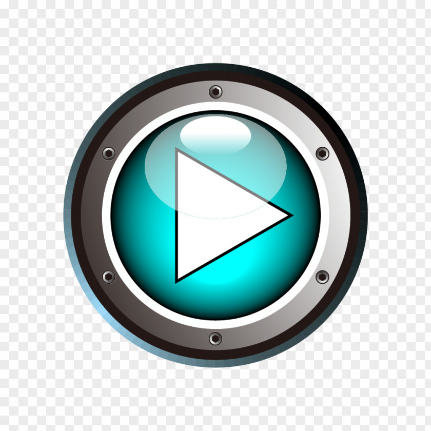 Cartoon Blue Play Button Download PNG