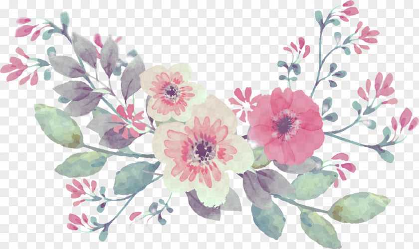 Flowering Plant Watercolor Paint Floral Design PNG