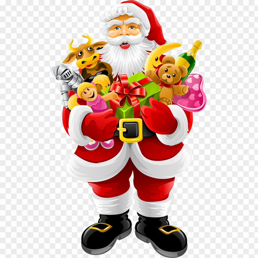 Santa Claus Christmas Day Ornament Tree Card PNG