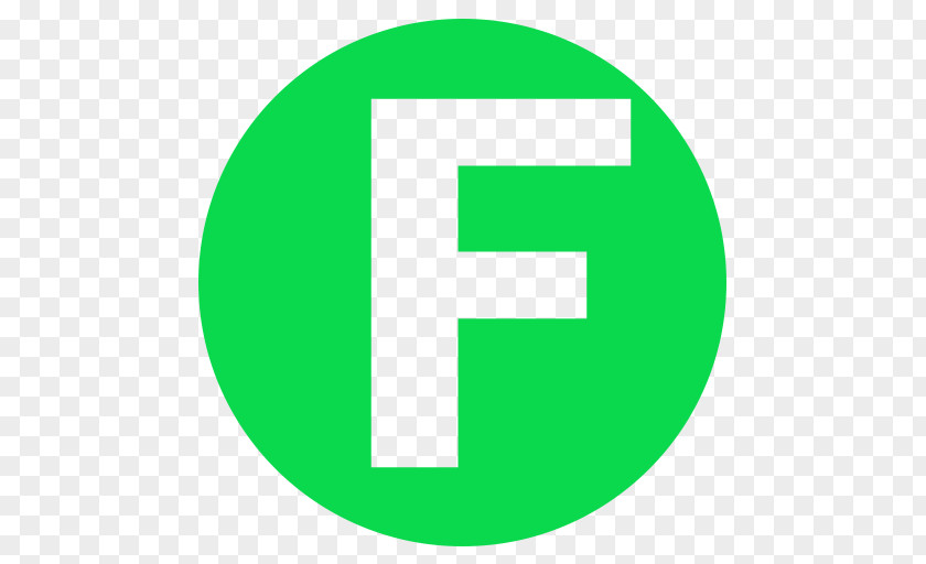 Circle Letter Green F PNG