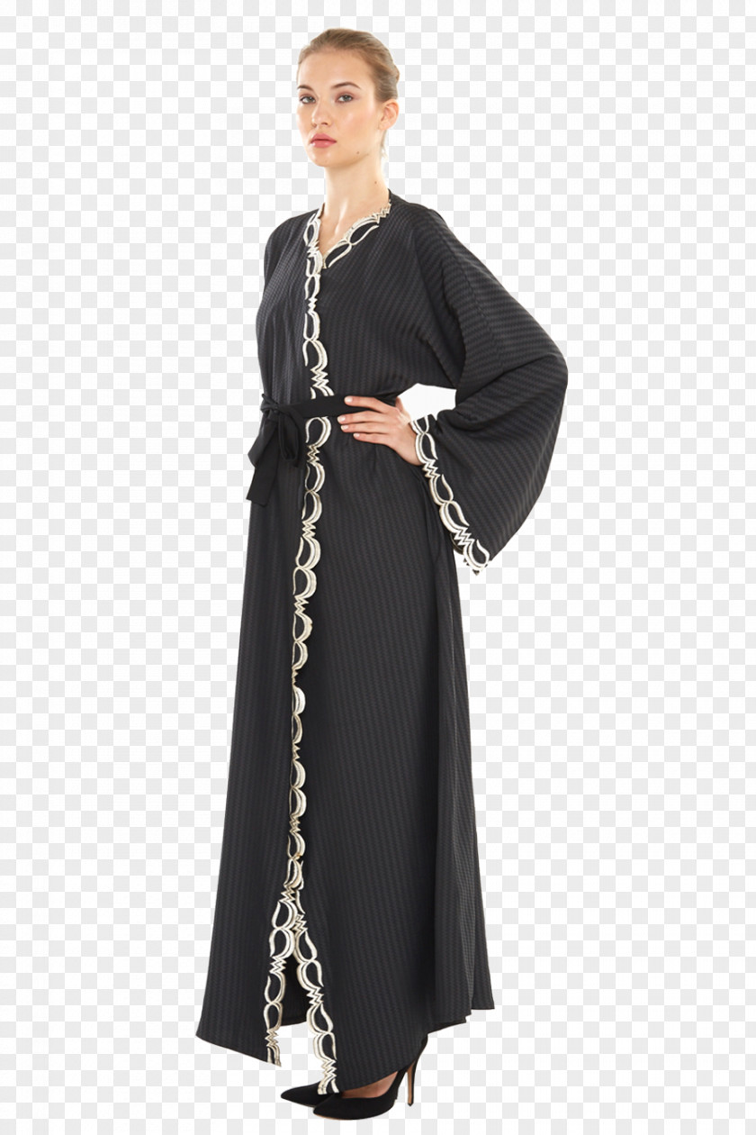 Dress Gown Neck Black M PNG