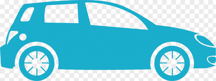 Light Blue Mercedes Car Silhouette Hatchback PNG