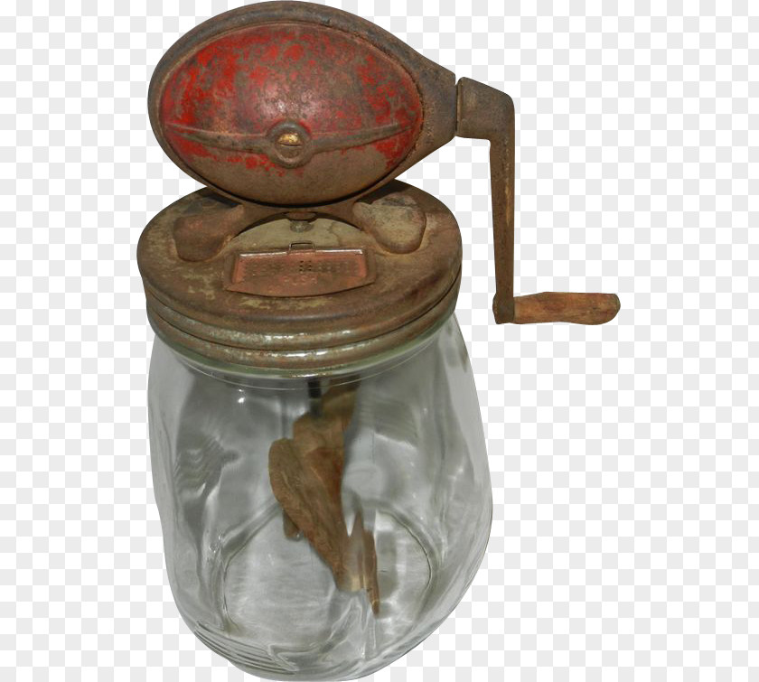 Milk Buttermilk Butter Churn Glass Antique PNG