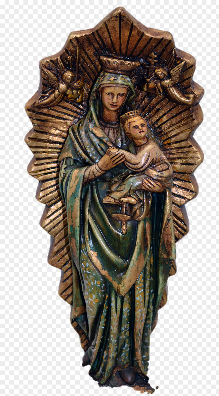 Nossa Senhora Our Lady Of Perpetual Help Bronze Sculpture Sacred Heart Apostleship Prayer PNG