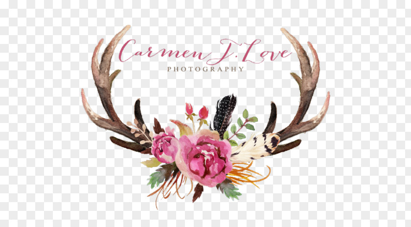 Deer Antler Floral Design Flower Moose PNG