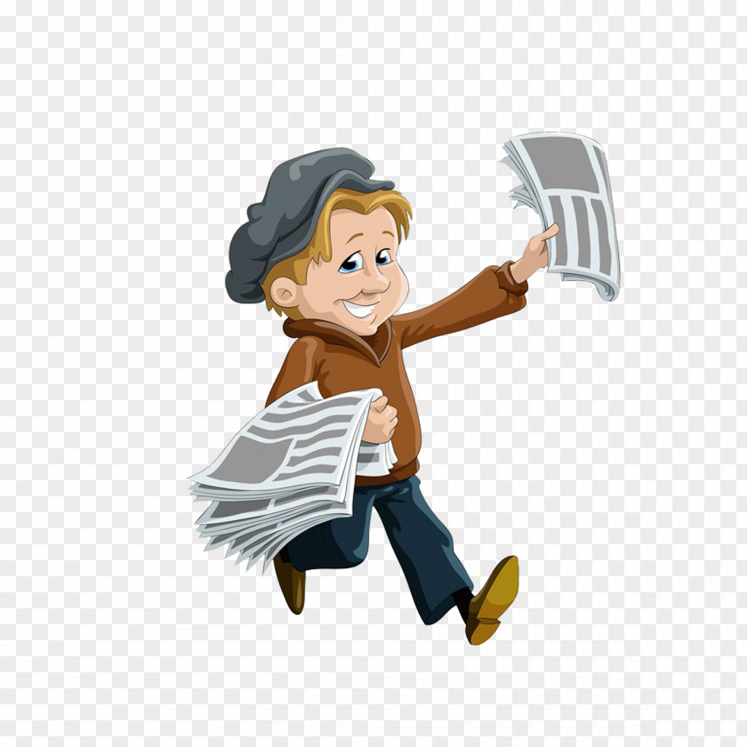 Boy Selling Newspapers Newspaper Paperboy PNG