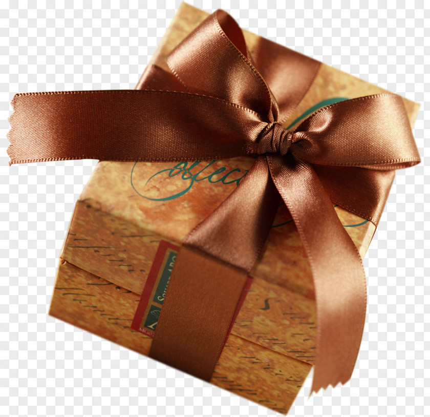 Brown Present With Bow Clipart Paper Box Gift Wrapping Craft PNG