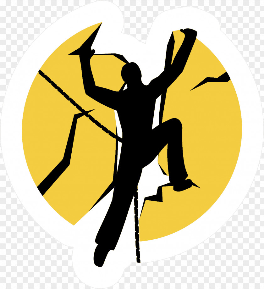 Climbing Silhouette Yellow Clip Art PNG