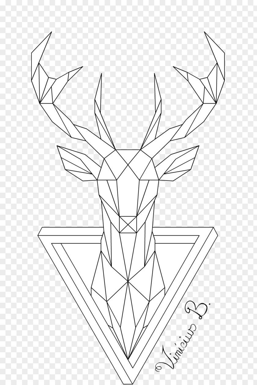 Geometric Deer Geometry Drawing Line Art PNG