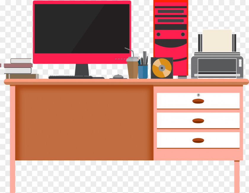 Vector Computer Desk PNG