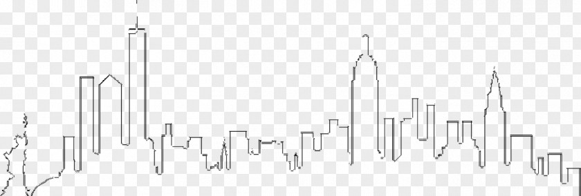 Nyc Skyline Outline White Font PNG