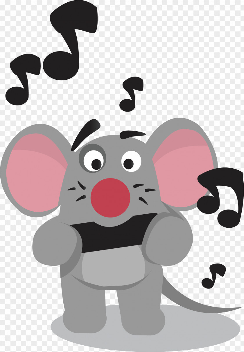 Gray Mouse Vector Illustration PNG