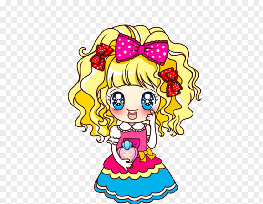 Hold The Bottle Cartoon Cute Doll Makeup Illustration PNG