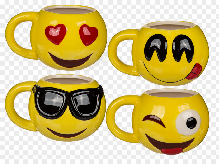 Mug Emoji Teacup Ceramic Gift PNG