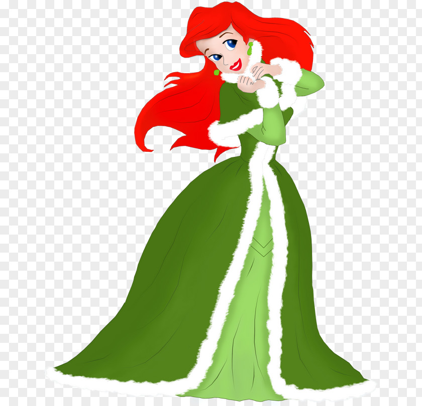 Disney Princess Ariel Belle Christmas Clip Art PNG