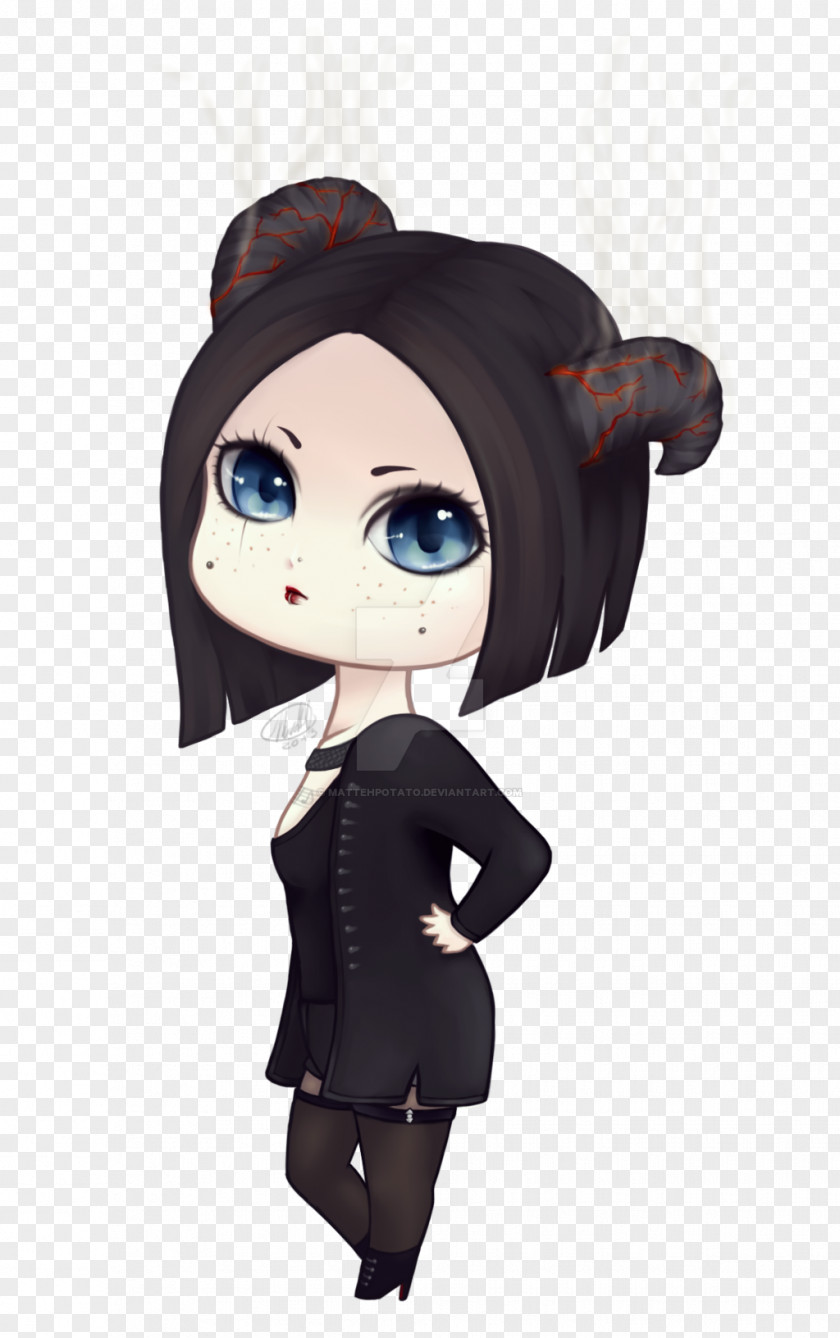 Lilith Cartoon Black Hair Figurine Character PNG