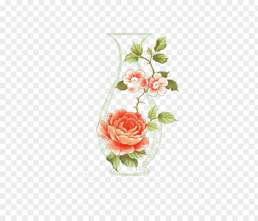 Bottle World Vase Garden Roses PNG