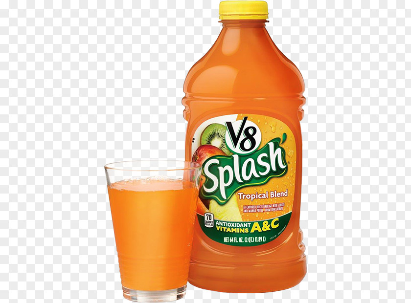 Passion Fruit Juice V8 Splash Mango Peach Drink Drinks Tropical Blend Orange PNG