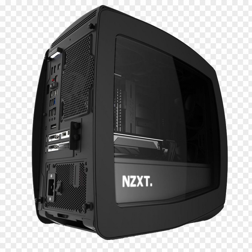 Case Pc Computer Cases & Housings NZXT Manta Matte Black/Red Mini-ITX USB 3.0 (CA-MANTW-M2) PNG