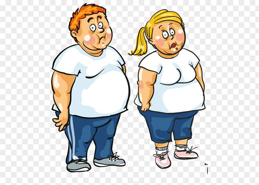 Men And Women Were Compared Weight Loss Cartoon Drawing Clip Art PNG