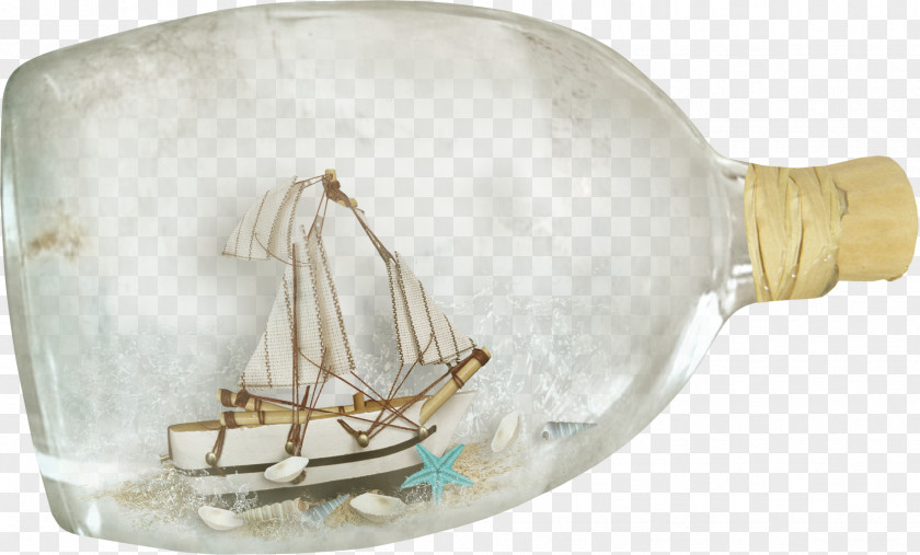Sailing Bottle Glass PNG
