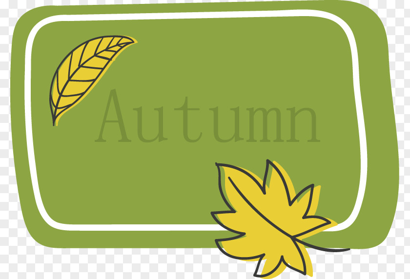 Letters Painted Green Background With Yellow Leaves In Autumn PNG