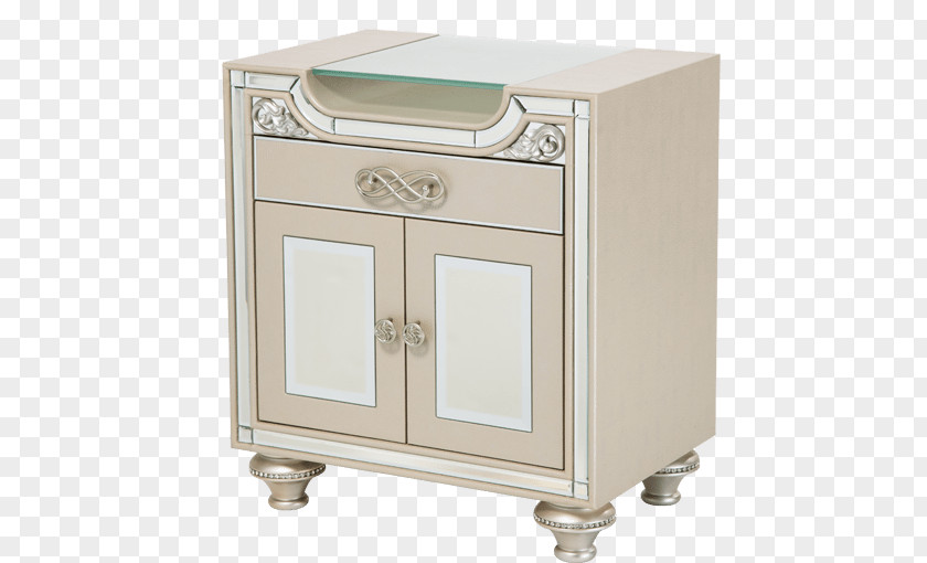 Modern Lamps For Bedroom Nightstands Bedside Tables AICO Bel Air Park Upholstered Nightstand PNG