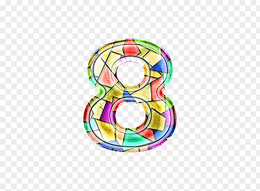 Stained Glass Alphanumeric 8 Letter Numerical Digit PNG