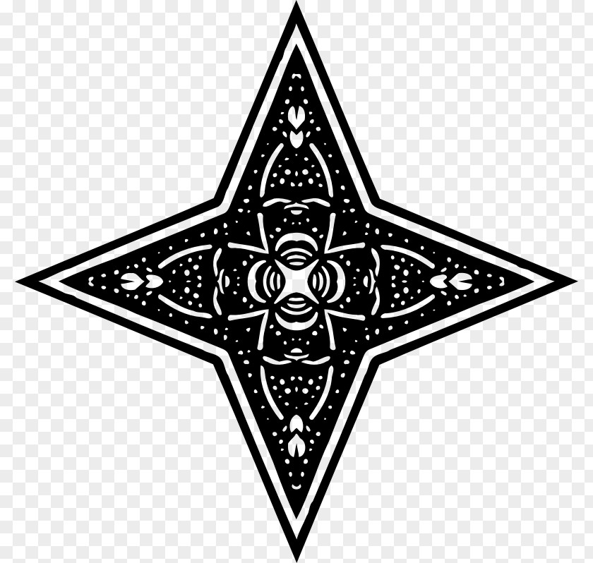 Star Drawing Black And White PNG