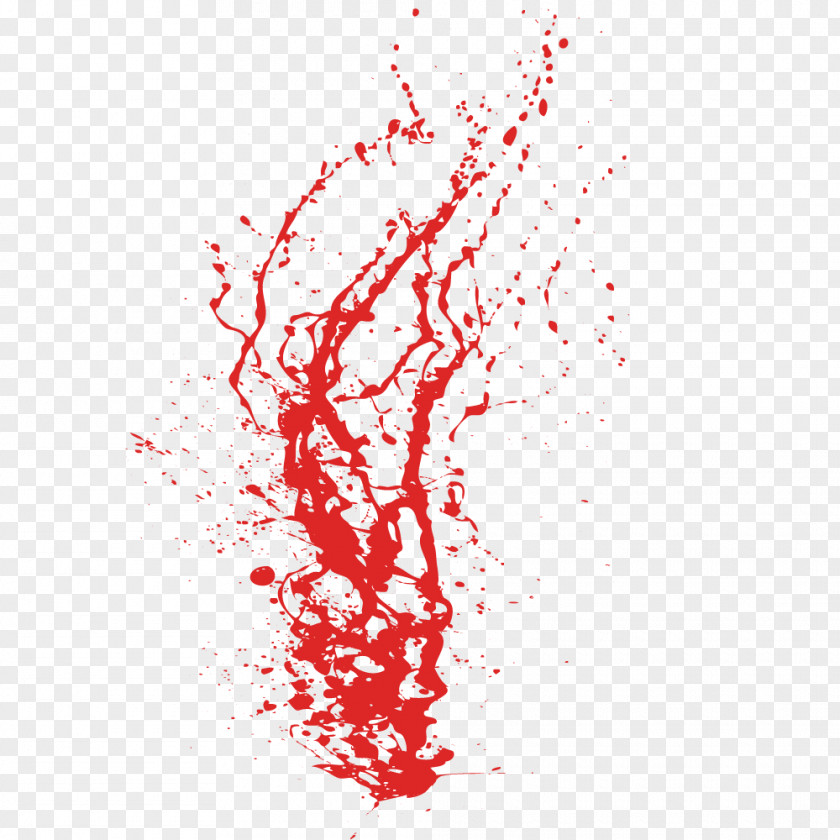 Vector Red Ink Drops Splash PNG