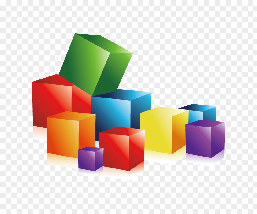 Color Cube Decorative Elements Colorful 3D Computer Graphics PNG