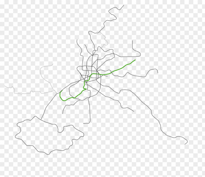 Map Line Art White Tree PNG