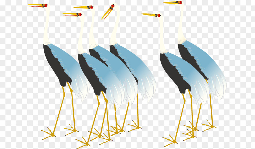 Creative Hand-painted Crane Red-crowned Bird Clip Art PNG