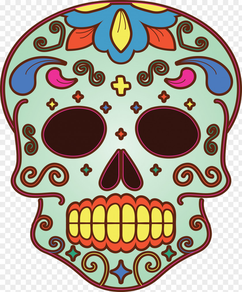 Day Of The Dead Día De Muertos Skull PNG