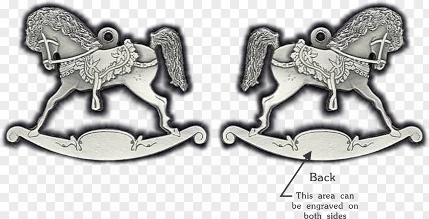 Horse Christmas Ornament Pewter Medal PNG