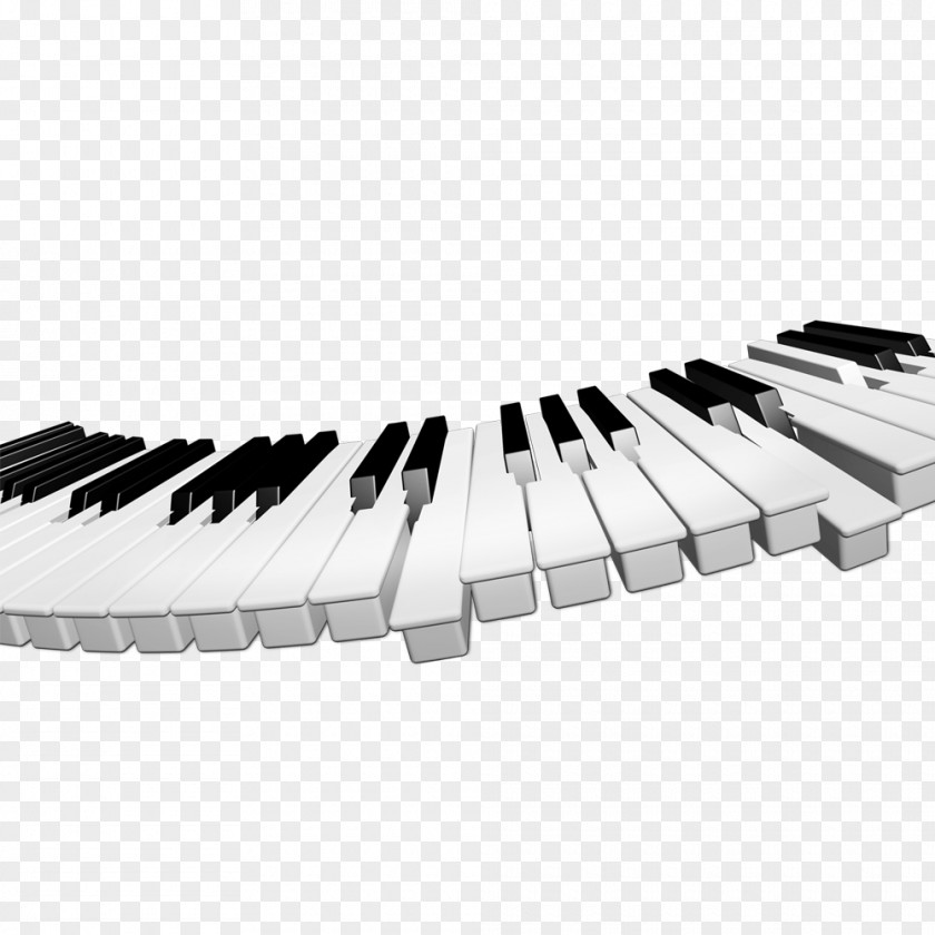 Keyboard Piano Play Renderings Digital Musical Black And White Instrument PNG