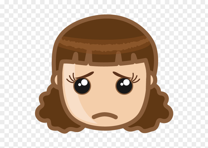 Sadness Face Girl PNG , Cartoon sad girl Avatar, head bust clipart PNG