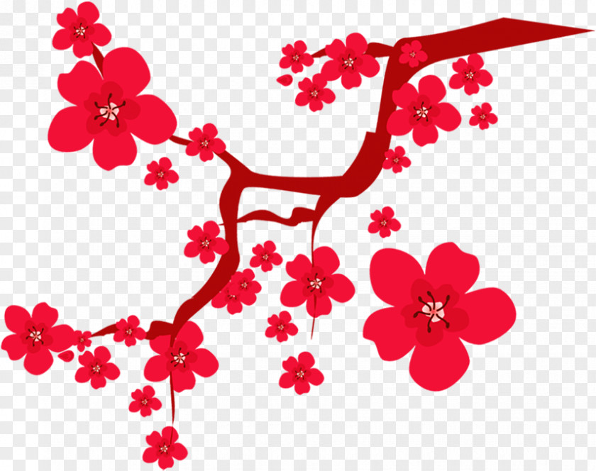 Creative Pink Plum Blossom Festival Floral Design Clip Art PNG