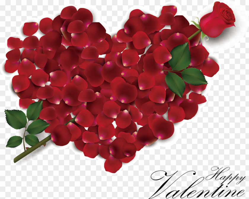 Creative Valentines Day Wedding Invitation Heart Rose PNG