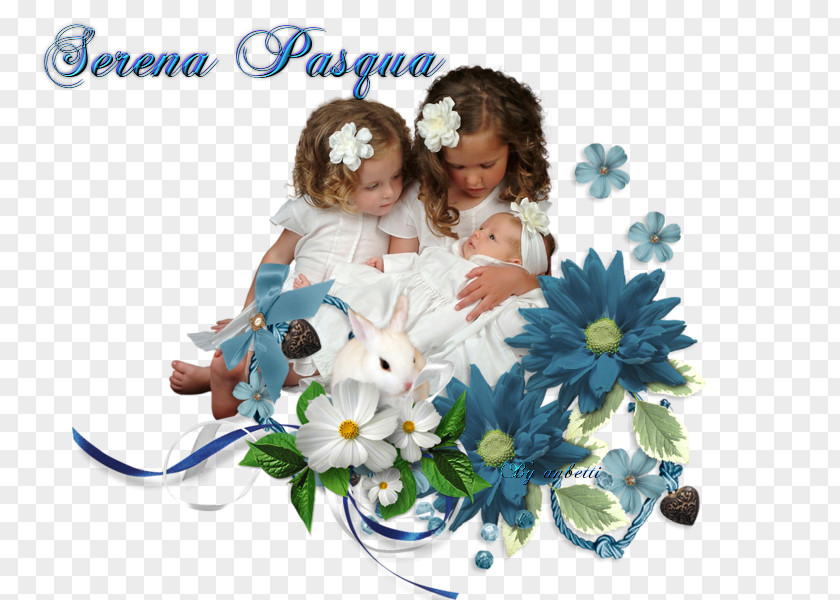 Easter Card Floral Design Flower Blue White Painting PNG