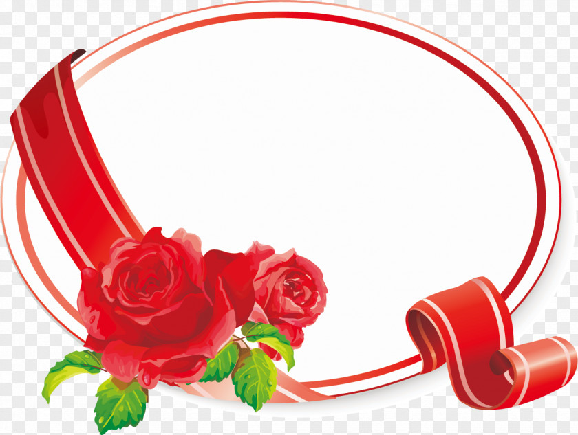 Romantic Frame Red Rose Garden Roses Clip Art Image PNG