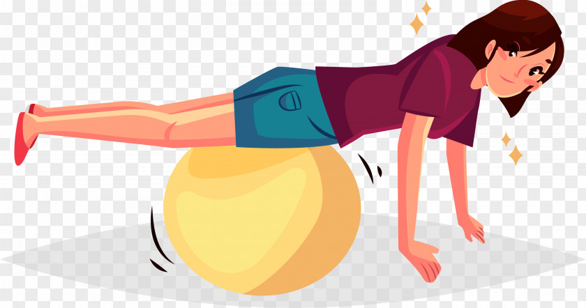 Yoga Ball Exercise Physical Euclidean Vector Drawing Therapy PNG