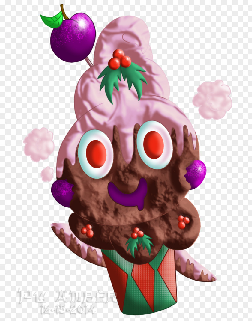 Chocolate Pudding Day Ice Cream Cones Christmas Ornament Fruit PNG