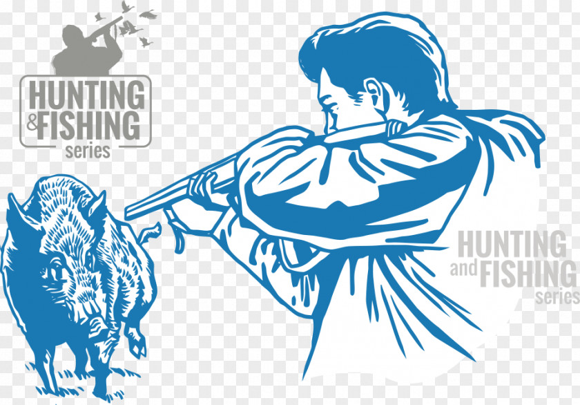 Fight Wild Boar Hunters Hunting Euclidean Vector Illustration PNG