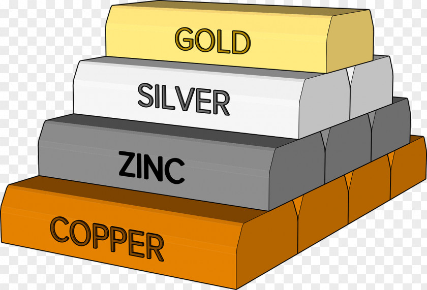 Hand Painted Gold Brick Tiles Silver Ingot Bullion Clip Art PNG