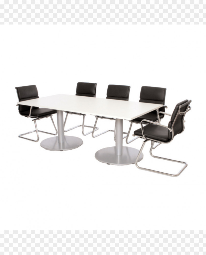 White Rectangle Table Chair Conference Centre Silver Post PNG