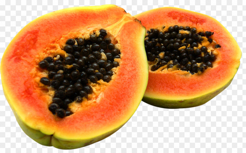 Sliced Papaya Fruit Papain Eating Health PNG