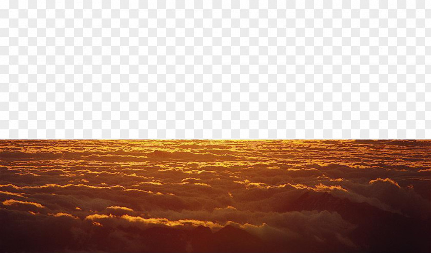 Twilight Sea Of ​​clouds Heat Rectangle Computer Wallpaper PNG